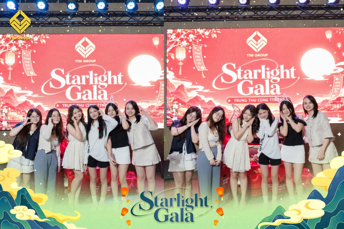 Các đội chụp ảnh kỷ niệm trước sân khấu Starlight Gala