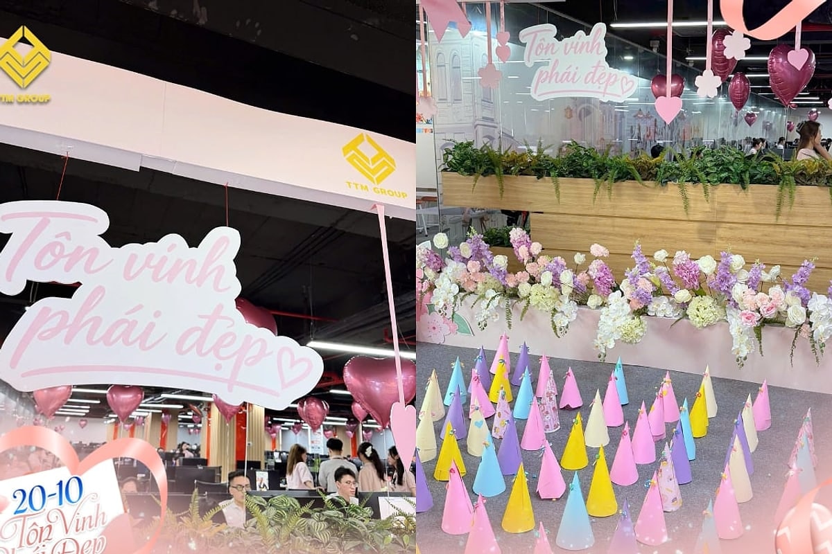 Góc check-in Tôn Vinh Phái Đẹp tại văn phòng TTM Group