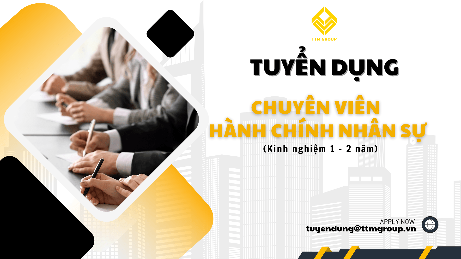 Tuyển Dụng Vị Trí Chuyên Viên Hành Chính – Nhân Sự (Kinh Nghiệm 1 – 2 Năm)