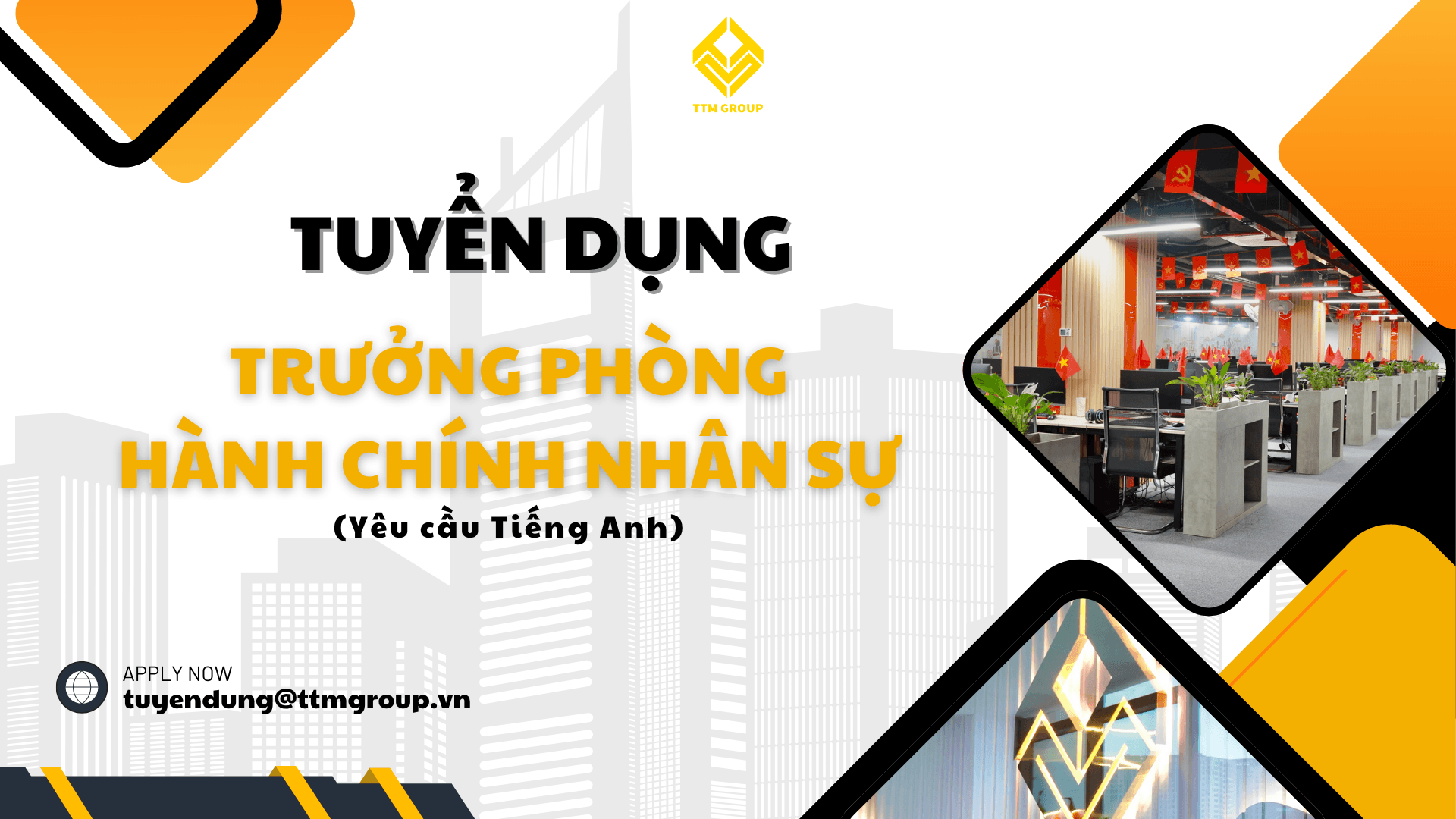 Tuyển Dụng Vị Trí Trưởng Phòng Hành Chính Nhân Sự (Kinh Nghiệm 3 – 5 Năm)