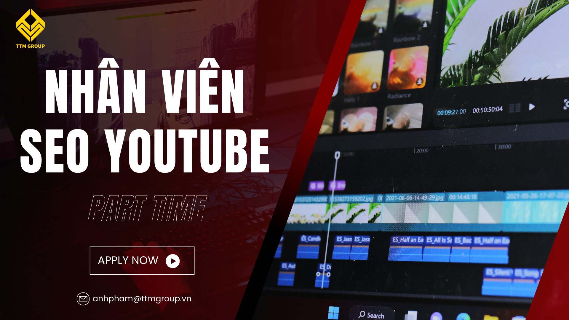 NHÂN VIÊN SEO YOUTUBE (PART TIME) – ĐÃ TUYỂN DỤNG ĐỦ